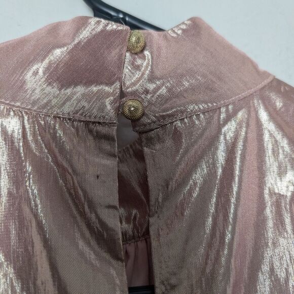 Corey Lynn Calter Dress Pink Metallic Roanne Mini Ruffle Sz M - Picture 6 of 12